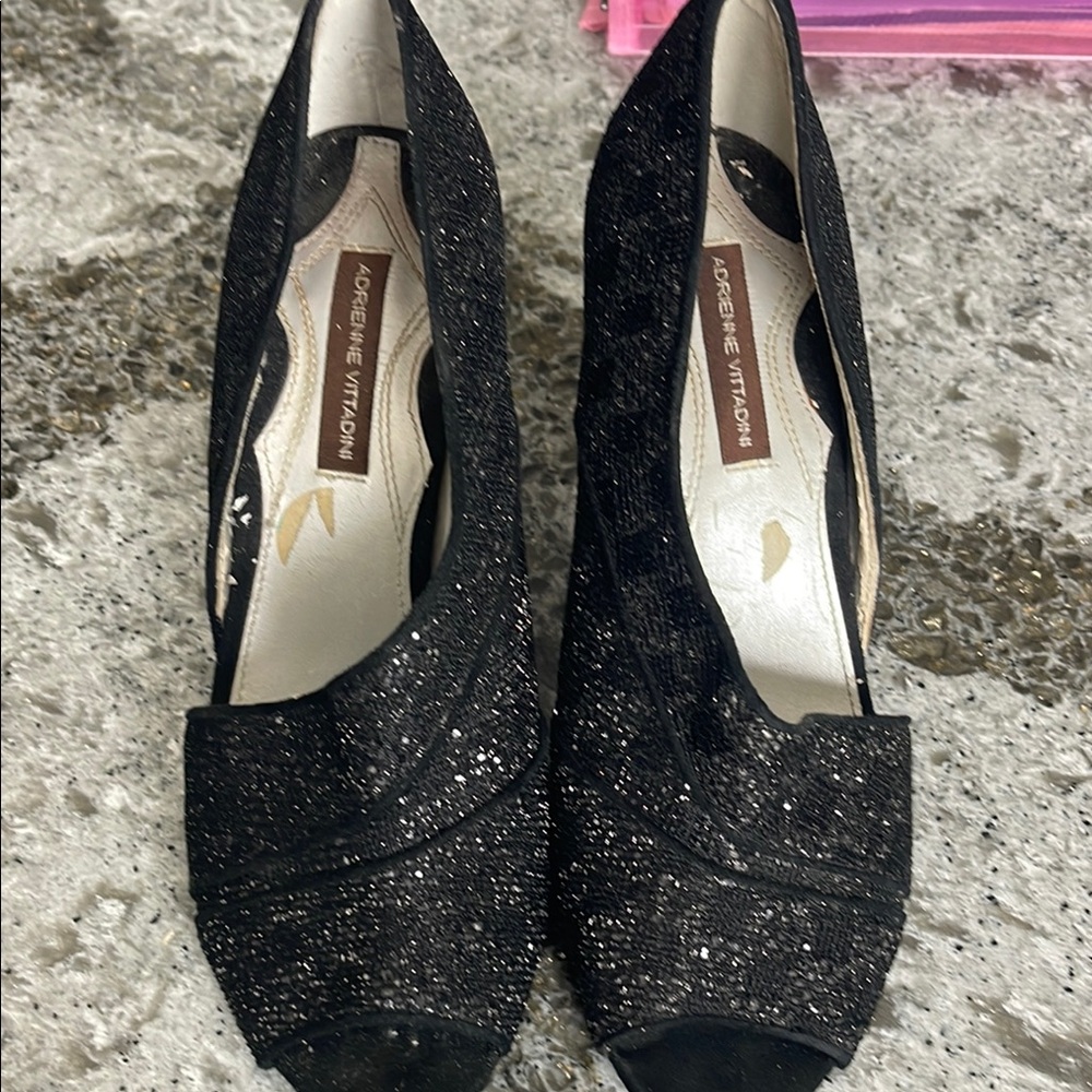 Adrienne Vittadini Sparkling Black Heels